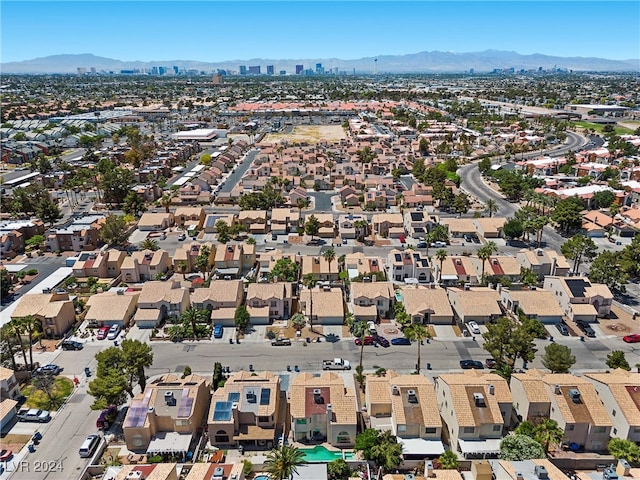 drone / aerial view with a mountain view