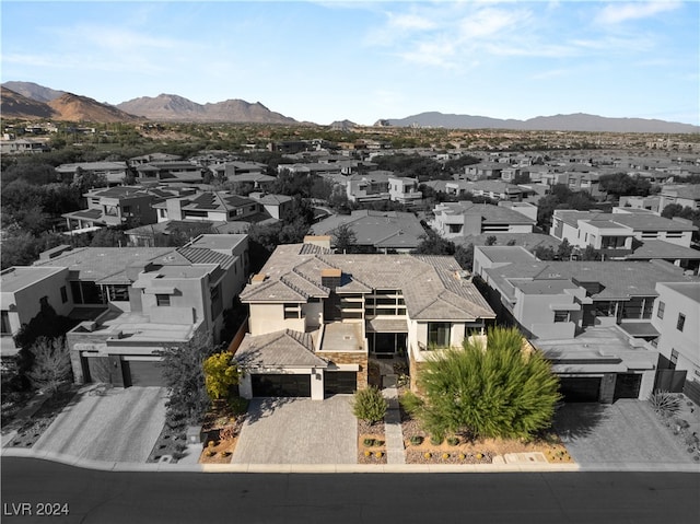 bird's eye view featuring a mountain view