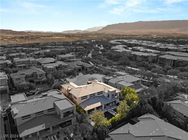 aerial view with a mountain view