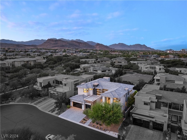 bird's eye view featuring a mountain view