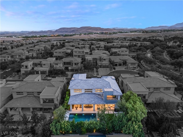 aerial view featuring a mountain view