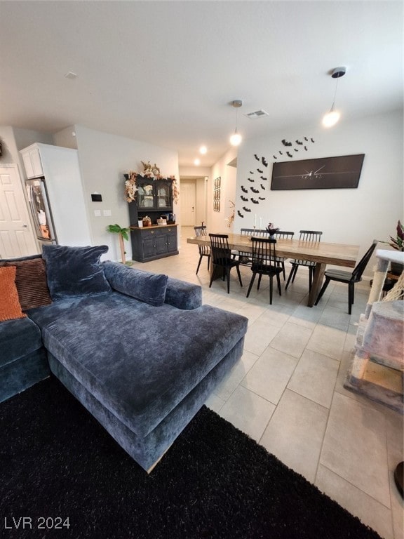 view of tiled living room