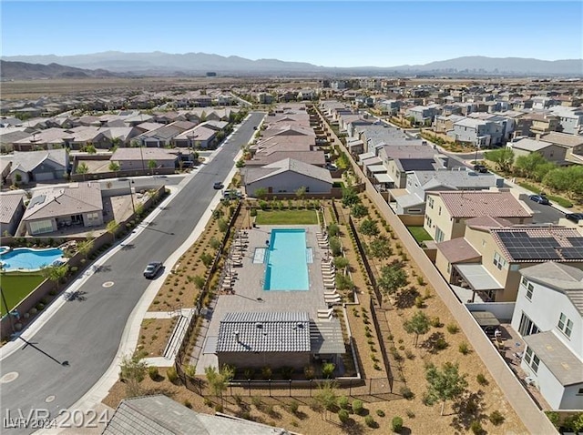 aerial view featuring a mountain view