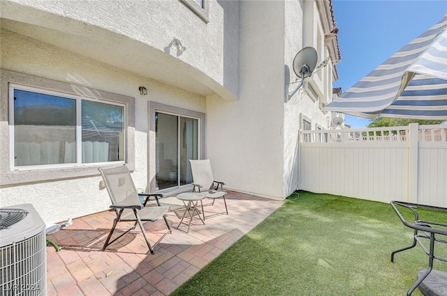 view of patio / terrace featuring central air condition unit