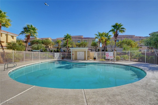 view of pool featuring a patio