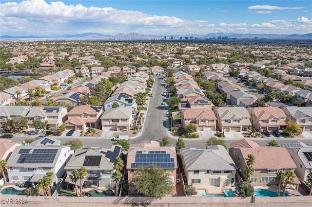 bird's eye view with a mountain view