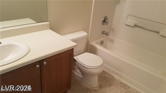 full bathroom featuring vanity, toilet, and shower / bath combination