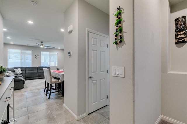 4323 Creekside Cavern Ave, North Las Vegas, NV 89084 - hall featuring recessed lighting, baseboards, and light tile patterned floors