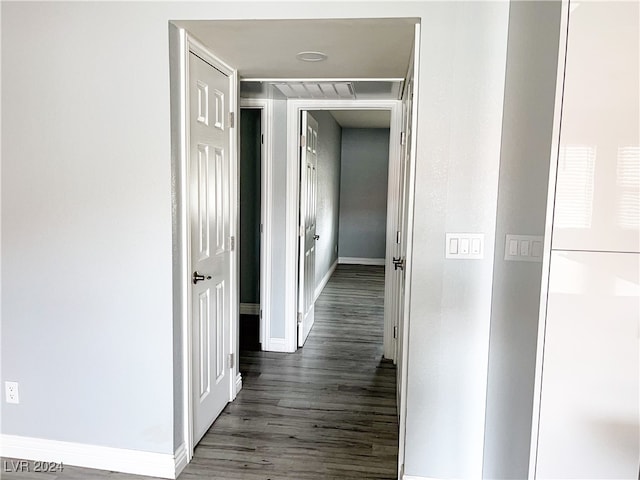 hall featuring dark hardwood / wood-style flooring