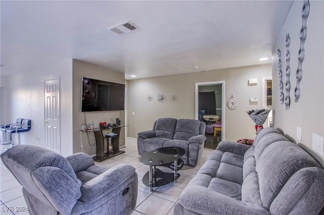 view of tiled living room