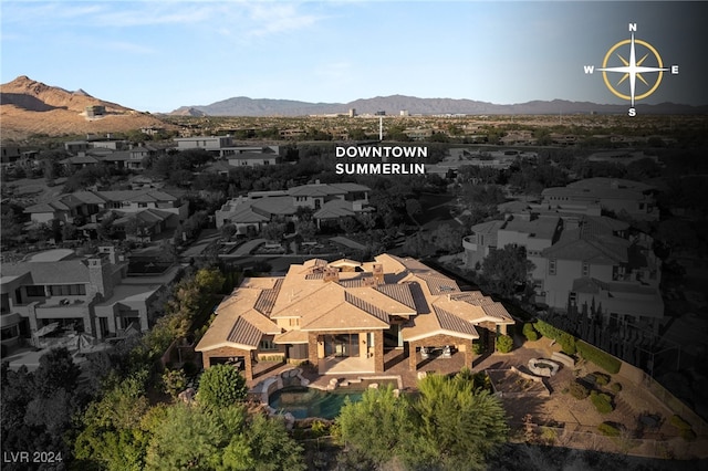 bird's eye view featuring a mountain view