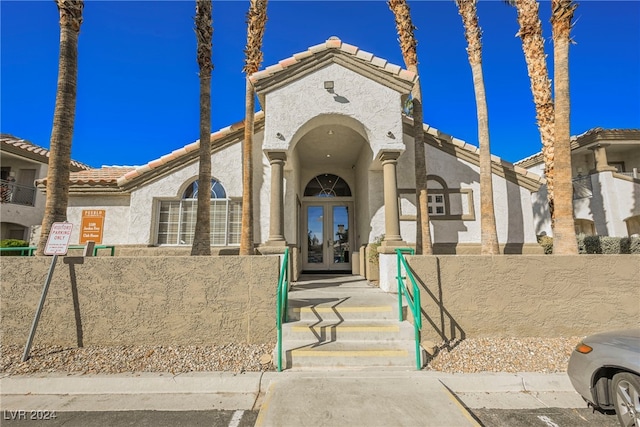 view of front of home featuring french doors