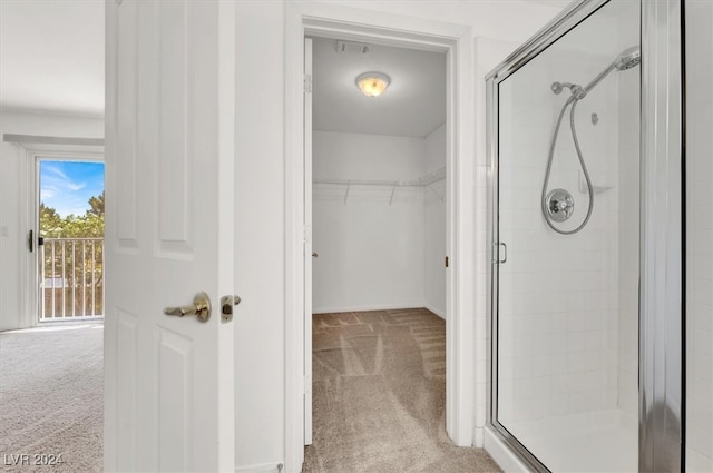 bathroom featuring walk in shower