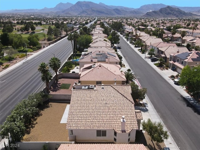 aerial view with a mountain view