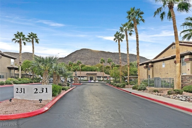 view of street with a mountain view