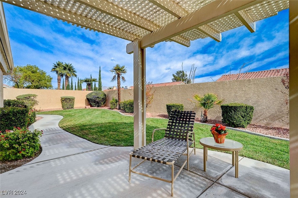 view of patio with a pergola