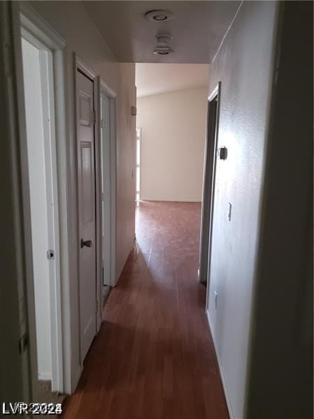 hall featuring dark hardwood / wood-style floors