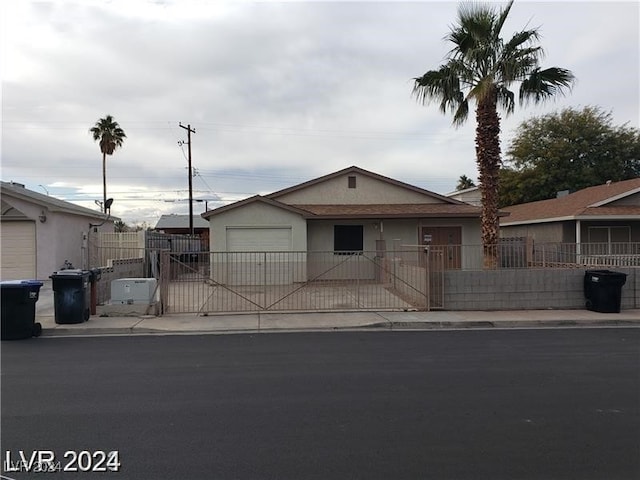 view of front of house with a garage