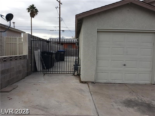 view of garage