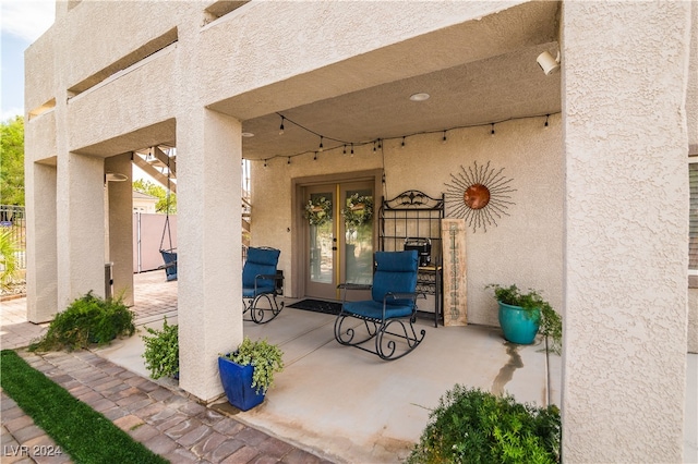 exterior space with french doors