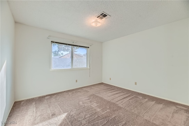 empty room featuring carpet and a textured ceiling