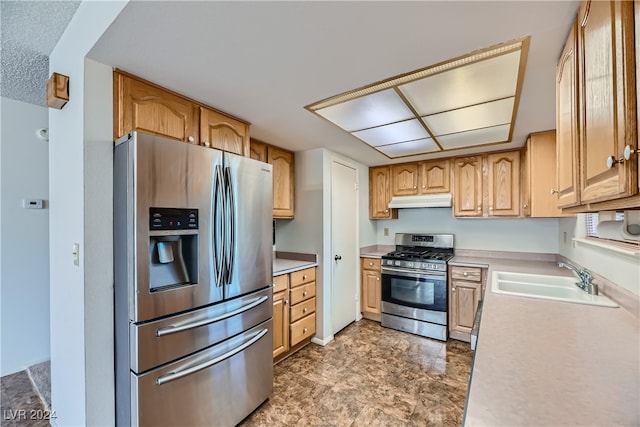 kitchen with appliances with stainless steel finishes and sink