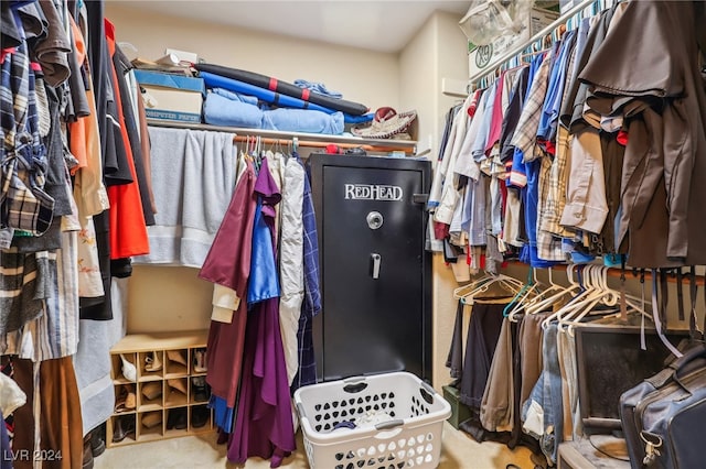 spacious closet with carpet