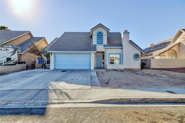 view of property featuring a garage