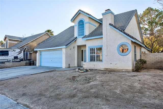 view of front of home featuring a garage