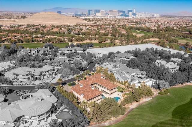 bird's eye view featuring a mountain view