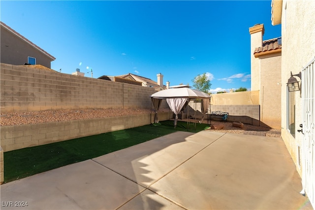 view of patio / terrace featuring a gazebo