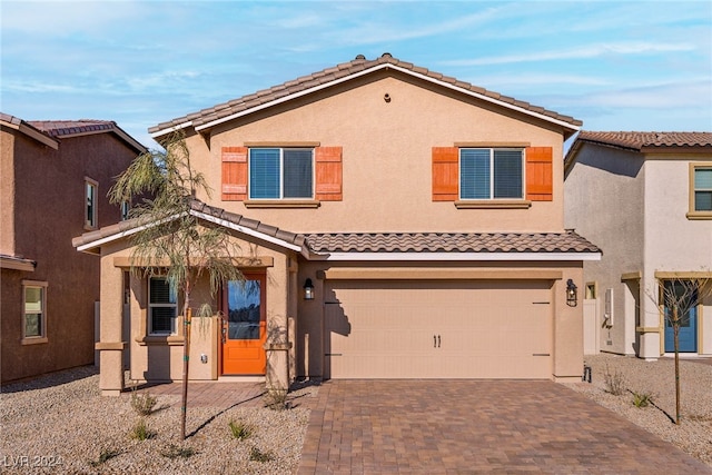 view of front of house with a garage