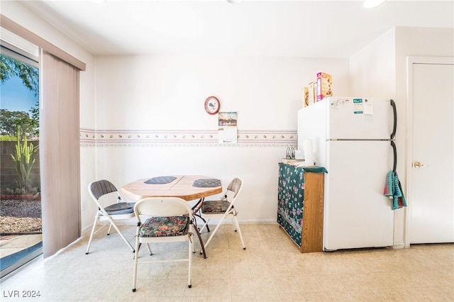 kitchen with white fridge