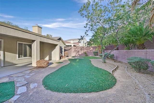 view of yard featuring a patio