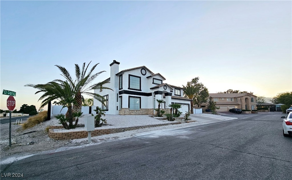 view of front of house with a garage