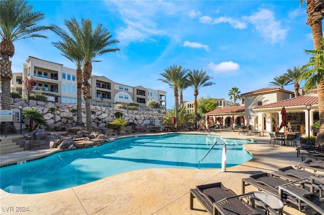 view of pool with a patio area