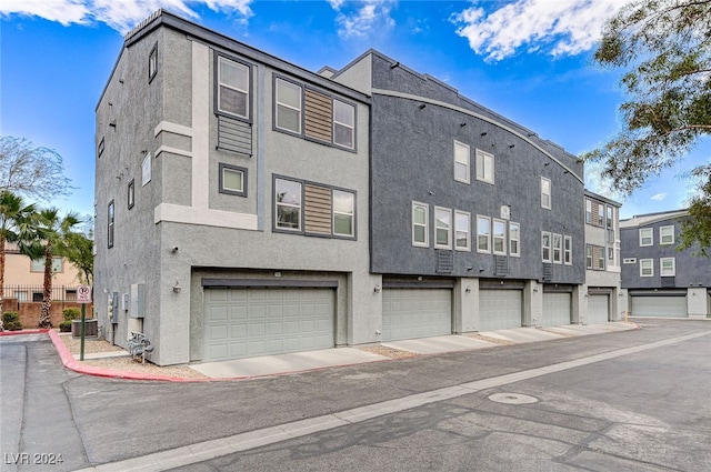 exterior space featuring a garage