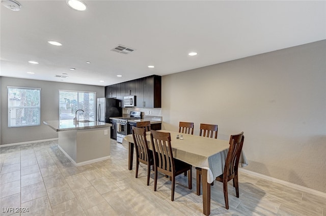 dining room with sink