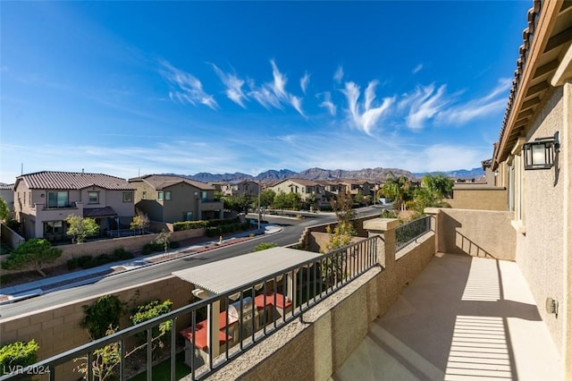 balcony with a mountain view