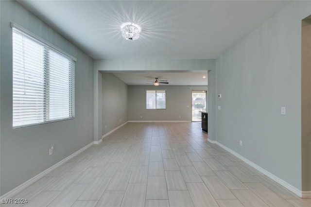 empty room with ceiling fan