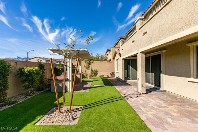 view of yard with a patio area