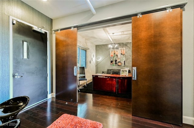 interior space with hardwood / wood-style flooring