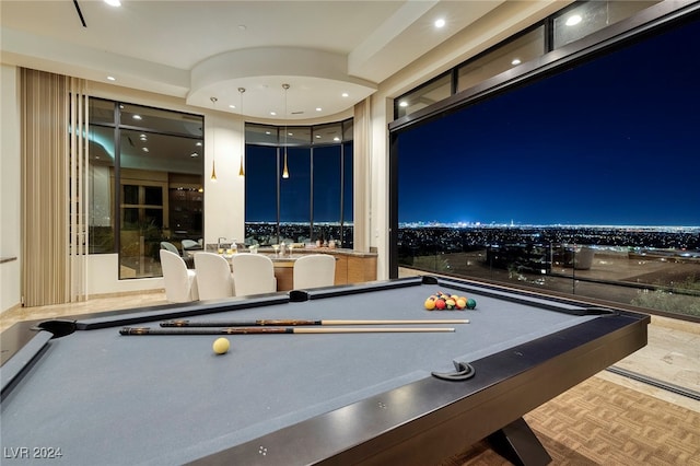 rec room featuring pool table