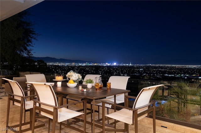 view of patio at twilight