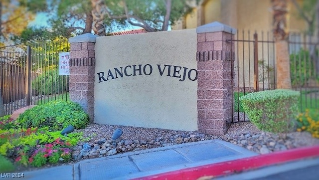 view of community sign