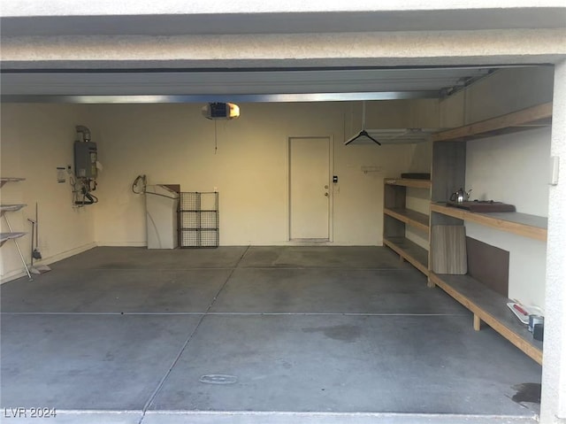 garage with water heater