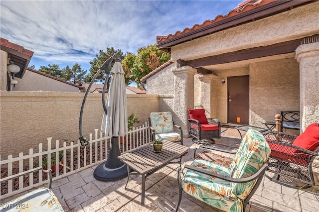 view of patio with an outdoor hangout area