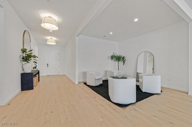 interior space with light hardwood / wood-style flooring