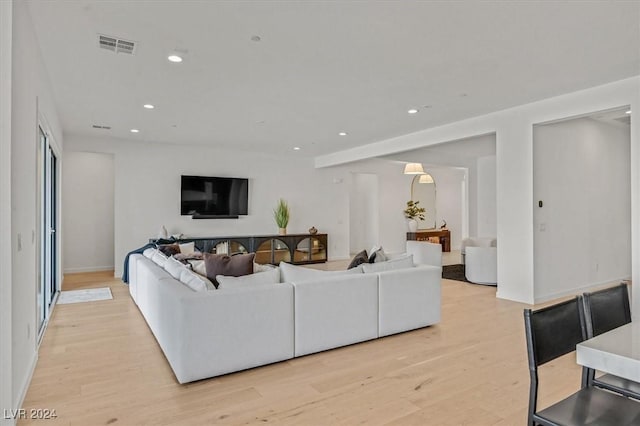 living room featuring light hardwood / wood-style flooring