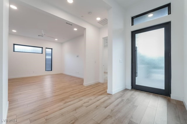 foyer featuring light hardwood / wood-style floors and a wealth of natural light